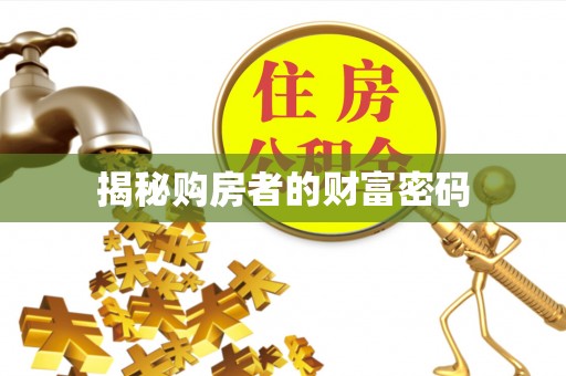 商城揭秘购房者的财富密码